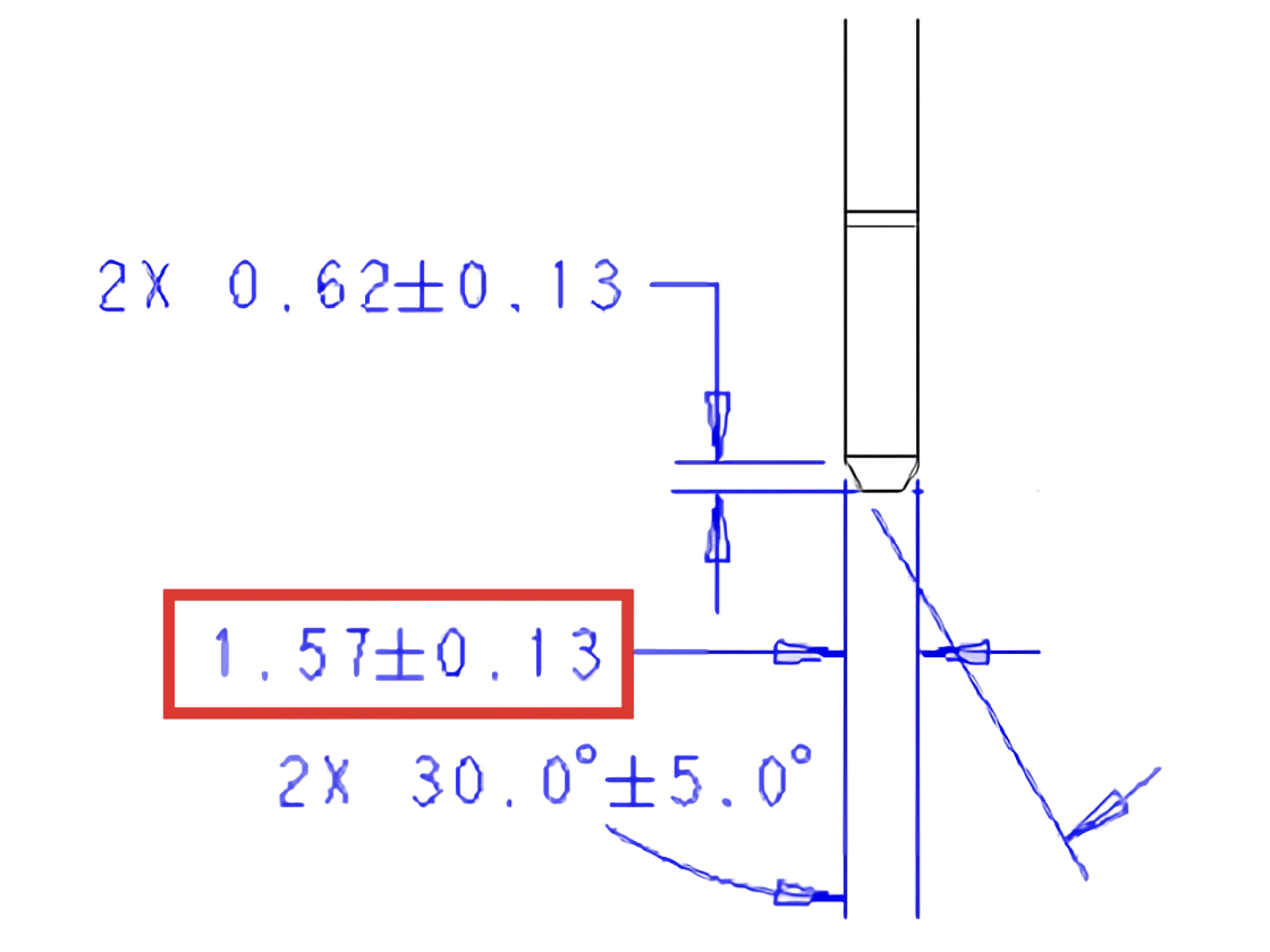 Пример из даташита на краевой разъем CardEdge, который требует нестандартный допуск по толщине платы (размеры в мм).