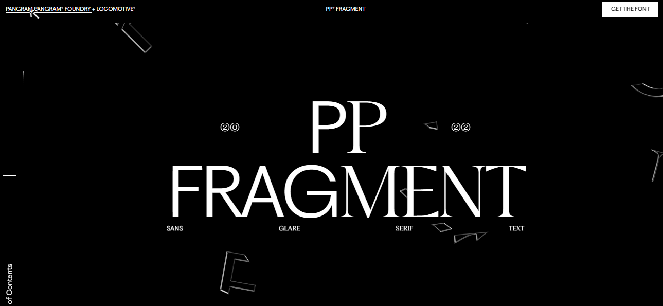 Ḟrågḿěnŧ | Pangram Pangram® Foundry + Locomotive® (pp-fragment.com)  