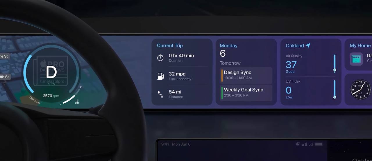 Apple уже имеет проект CarPlay – интерфейса для мультимедийной и приборной панели для автомобилей при подключении iPhone