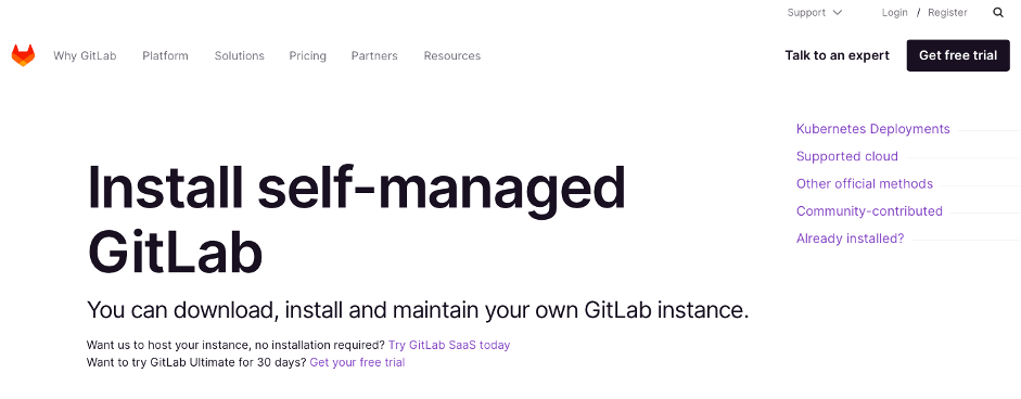 Если вы не уверены, что GitLab CE подойдет, можно оформить 30-дневную пробную версию