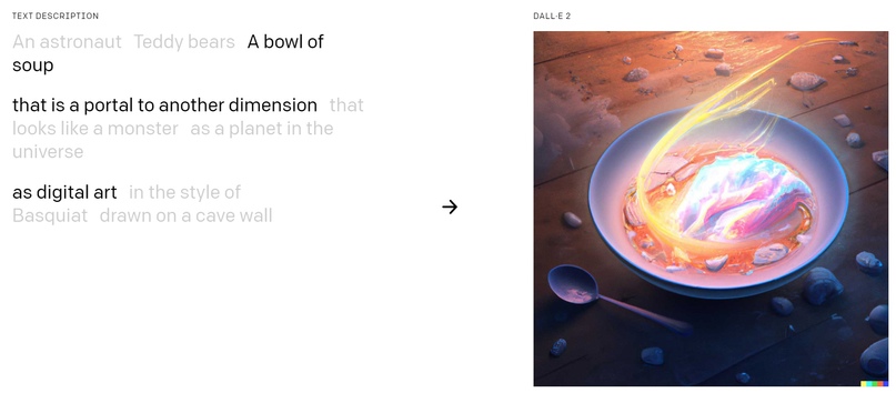 Тарелка супа которая является порталом в другое измерение как «digital art» («цифровое искусство»)
