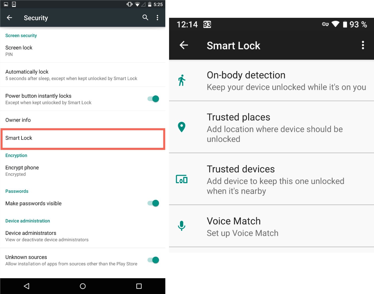 Настройка SmartLock в Android 5