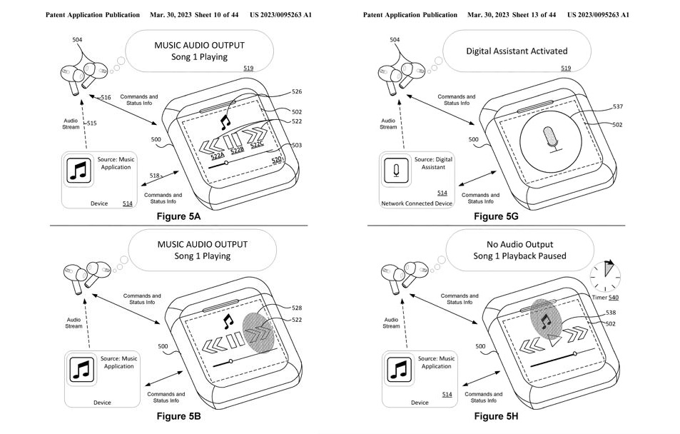 Изображение патента Apple на кейс AirPods с экраном