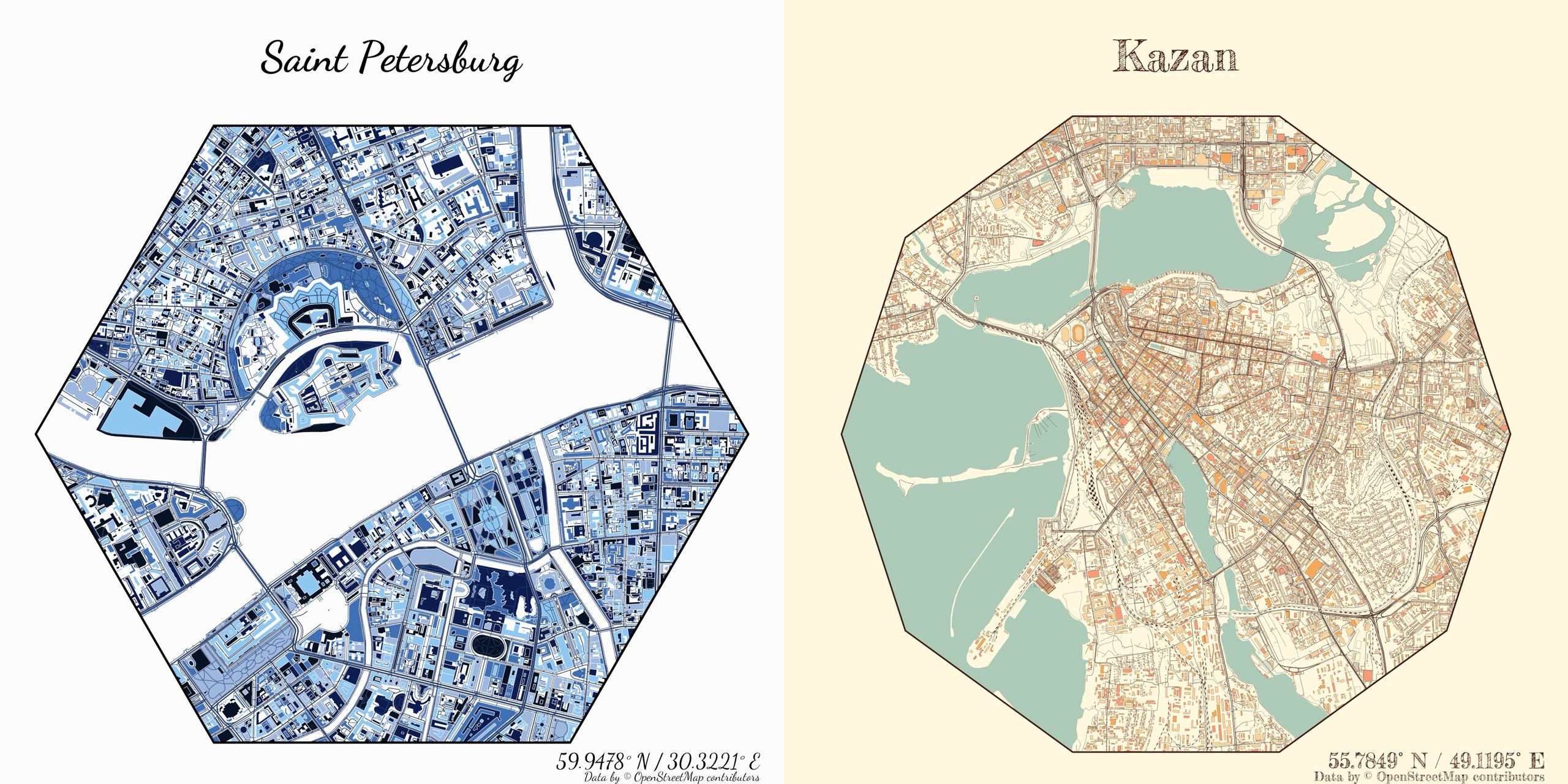 Примеры генерируемых R City Views карт