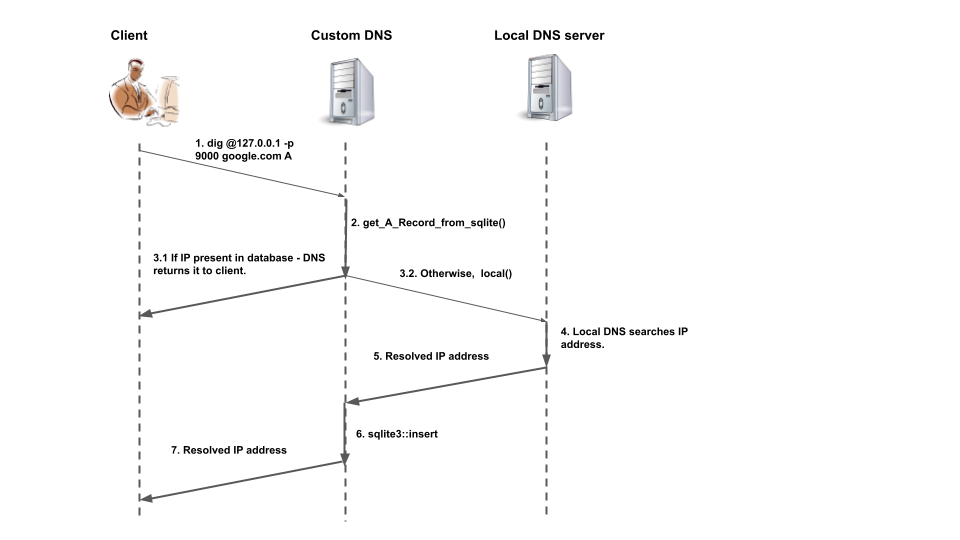 Figure 3. Principle of working of our Custom DNS server