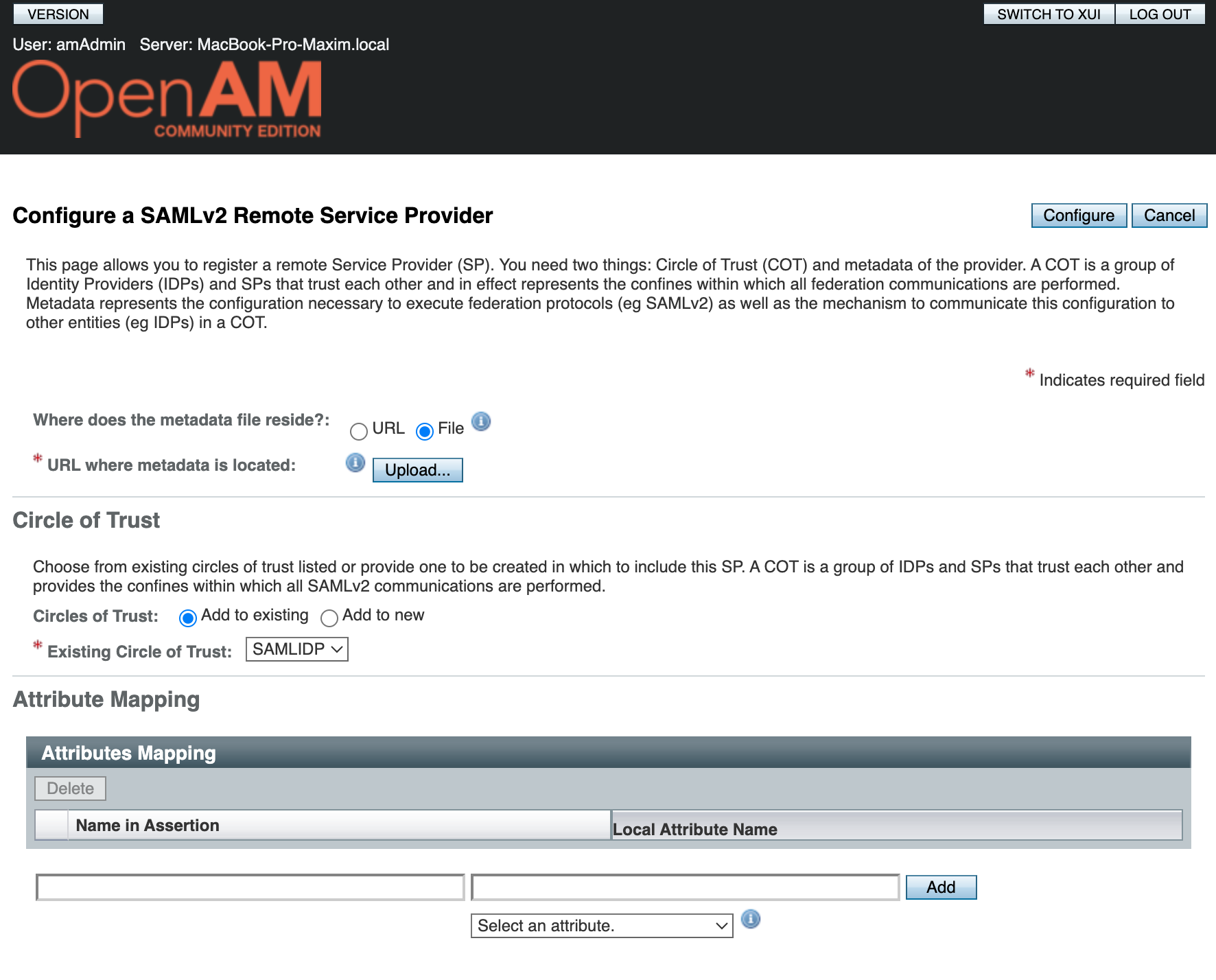 SAML Remote Service Provider
