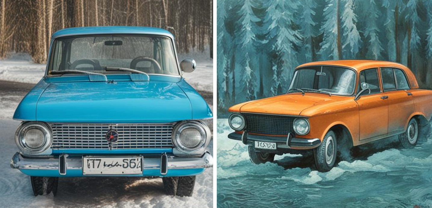 Слева картинка по запросу «автомобиль Москвич-412», справа – «car Moskvich-412»