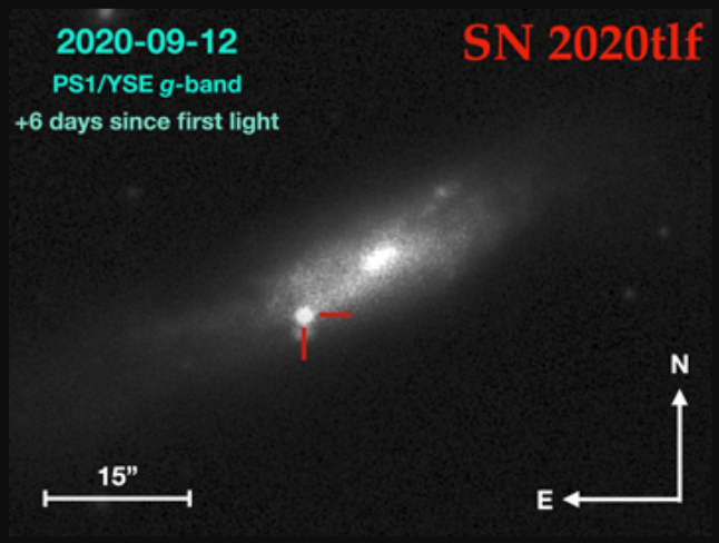 Астрономы впервые зафиксировали взрыв сверхновой из красного супергиганта