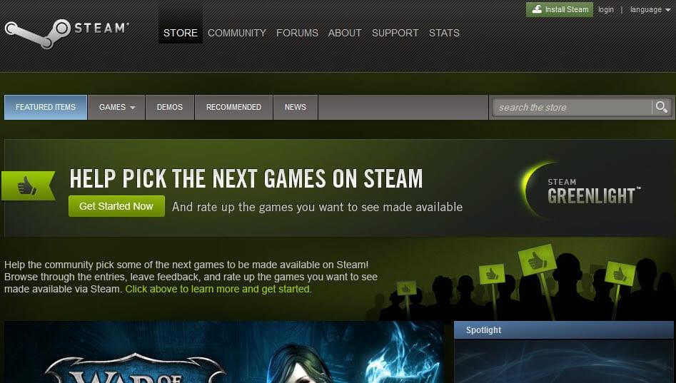 Программа поддержки инди-разработчиков Steam Greenlight с лозунгом «Помогите выбрать следующие игры для Steam»