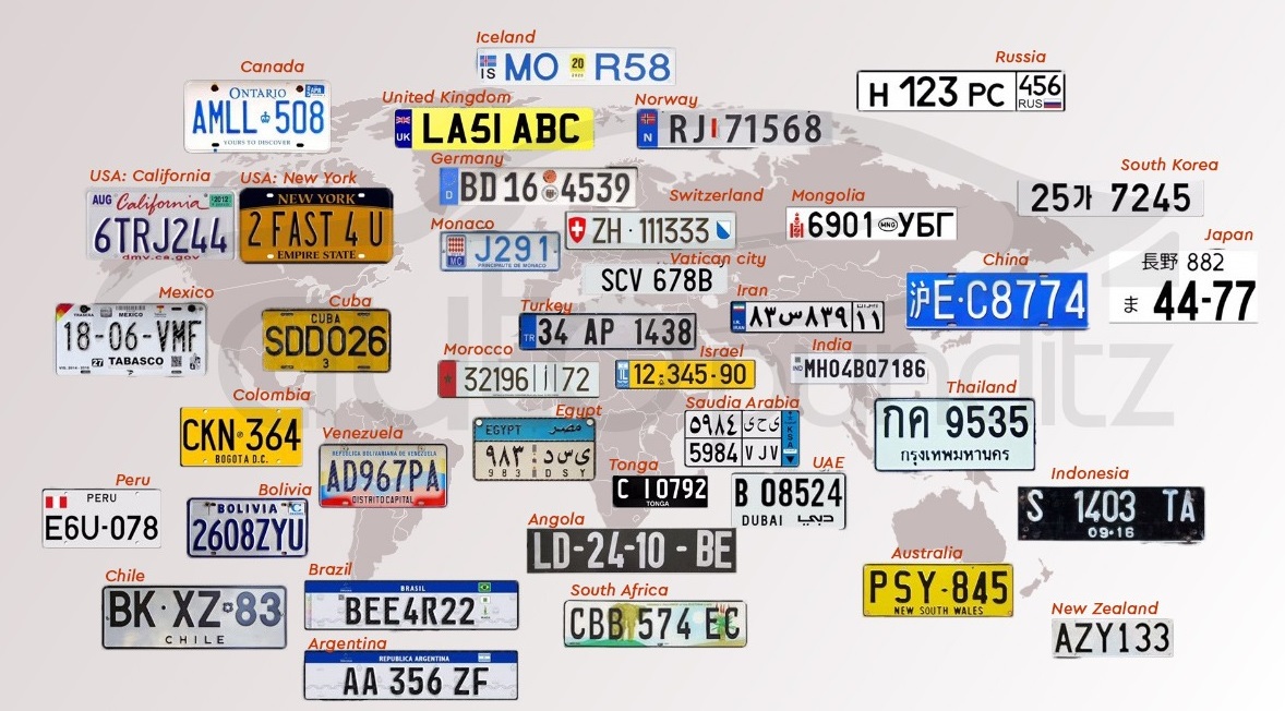 Источник: Number Plates of around the World … What they tell?