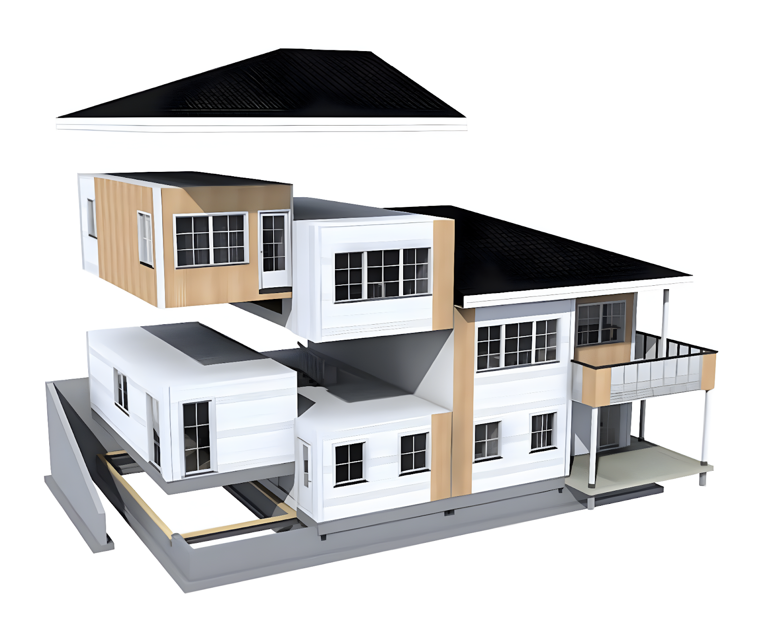Модульный дом отлично иллюстрирует концепцию многомодульного проекта 
