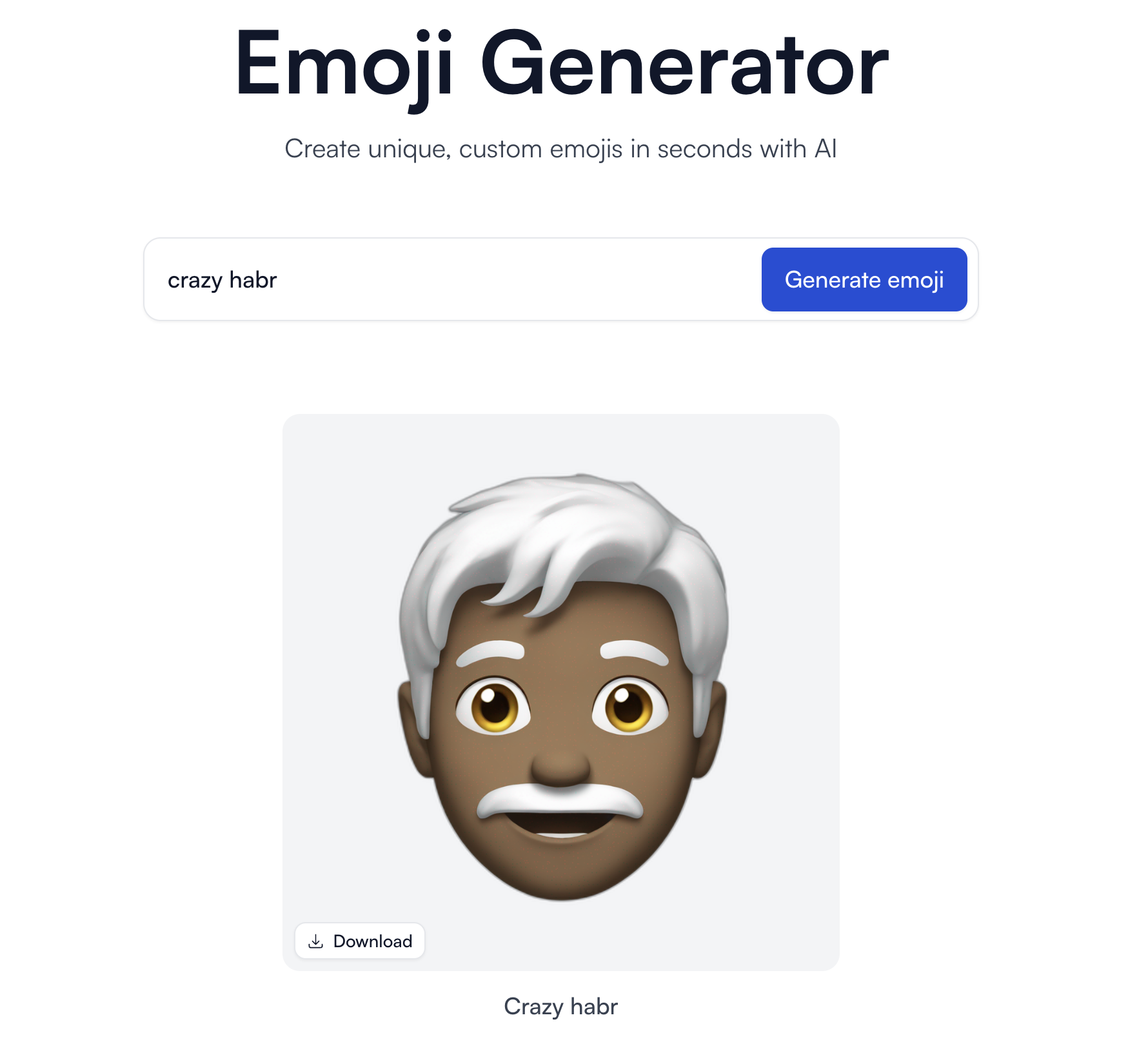 Генерация emoji по запросу "Crazy habr"