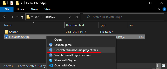 Generate project files