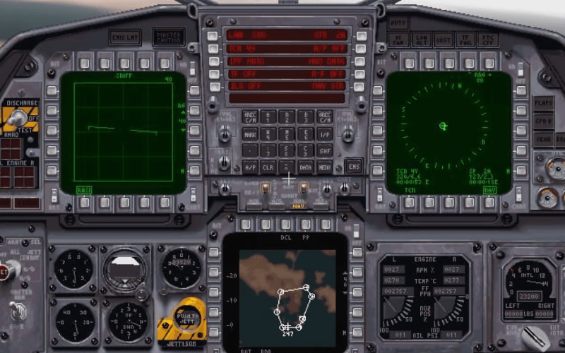 Кабина пилота в игре Jane’s F-15