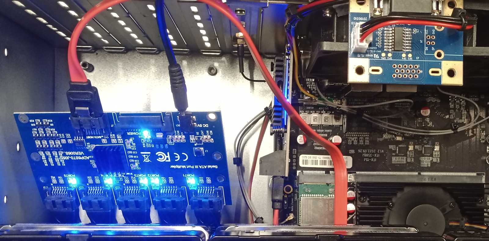 Подключение SATA Multiplier к SATA / PCIe Bridge контроллеру