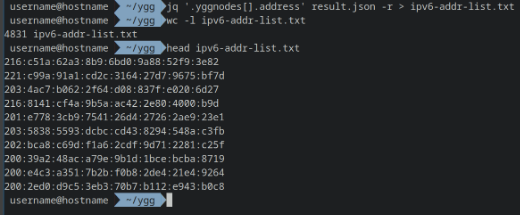 Список ipv6 адресов узлов сети Yggdrasil