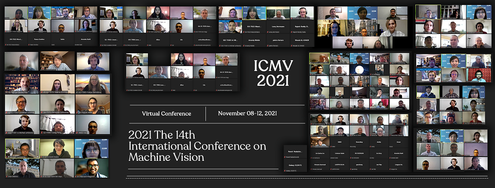 Групповое фото в зуме, 14-я международная конференция по машинному зрению, ICMV 2021, формального говоря, Рим, Италия.