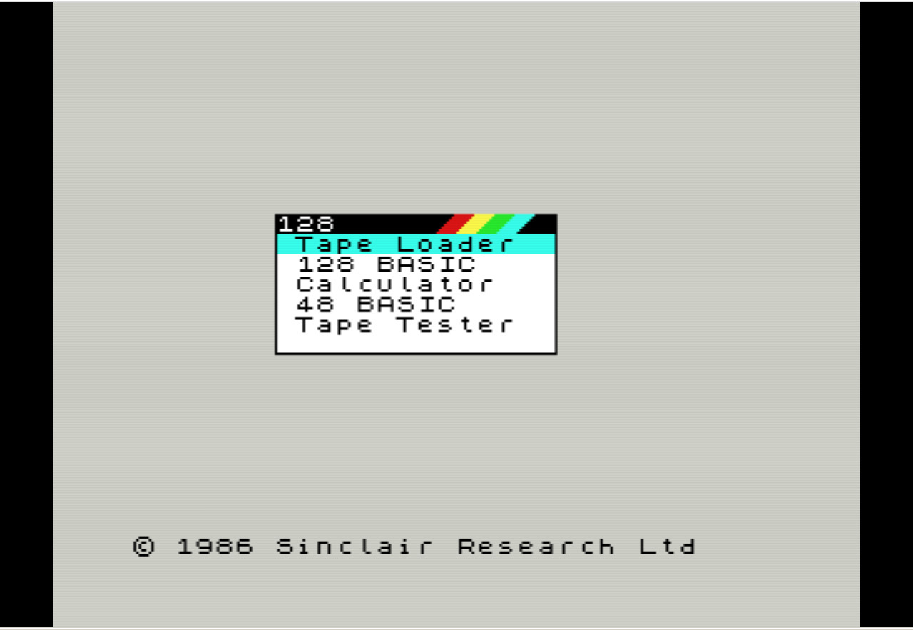 Стартовый экран ZX Spectrum 128. // Источник: bytedelight.com