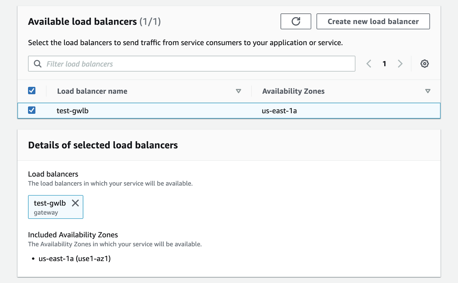 Available load balancers