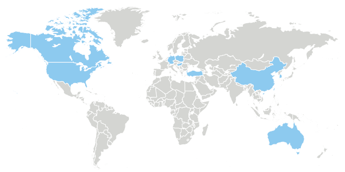Рис. 1. Карта мира, где отмечены страны, начавшие обсуждение законодательства в области автопилотного транспорта на уровне министров.