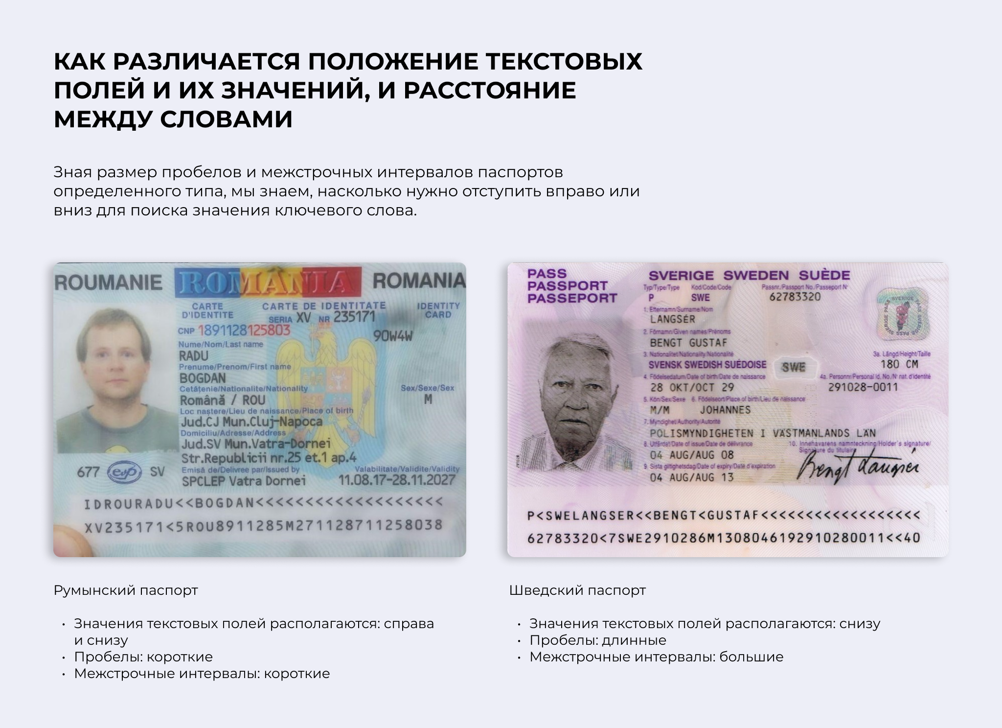Различия паспортов разных стран на примере паспортов из открытых источников