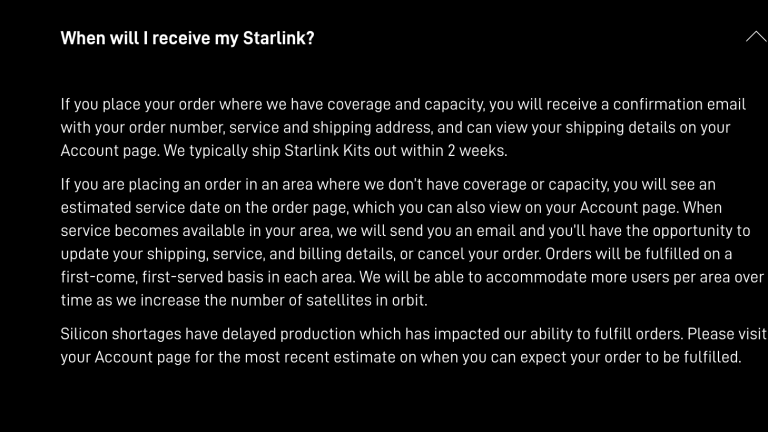 SpaceX сообщила, что нехватка чипов сказывается и на Starlink