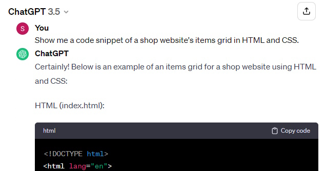 Покажи мне фрагмент кода, чтобы создать сетку с товарами из магазина. На HTML и CSS.
