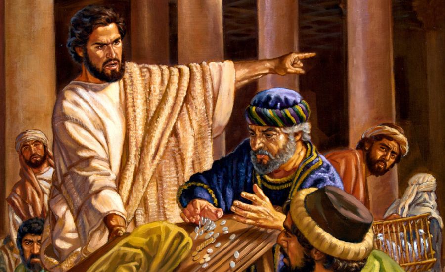 Иисус изгоняет древнеримского банкира из храма: «Go be rich somewhere else!»