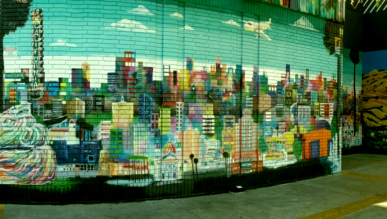 Роспись стены в Области Сан-Францисского Залива, где много работ по DV