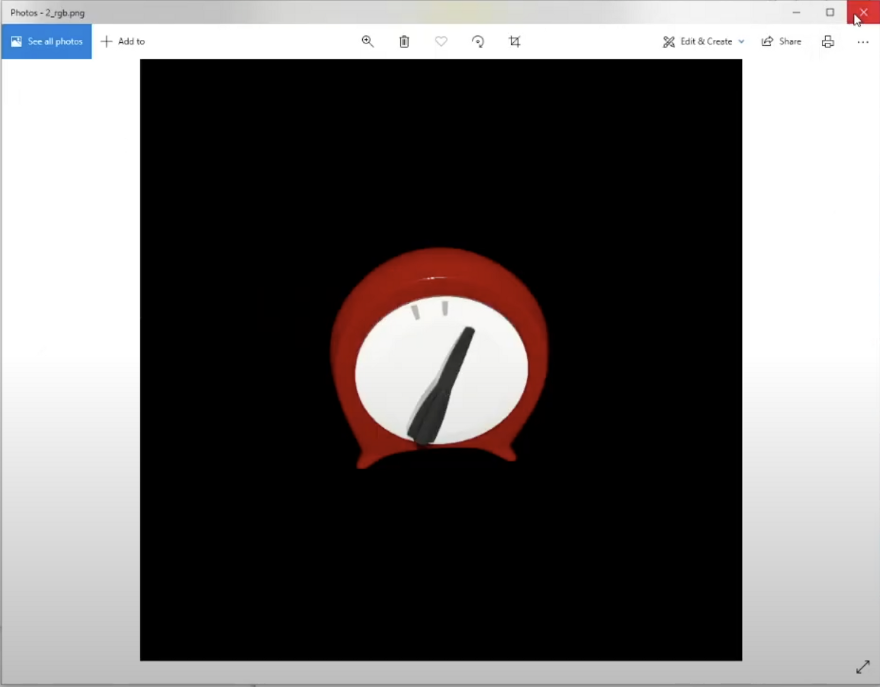 Пример изображения часов в сгенерированном Nvidia Kaolin наборе