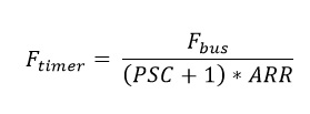 Формула нахождения частоты таймера.