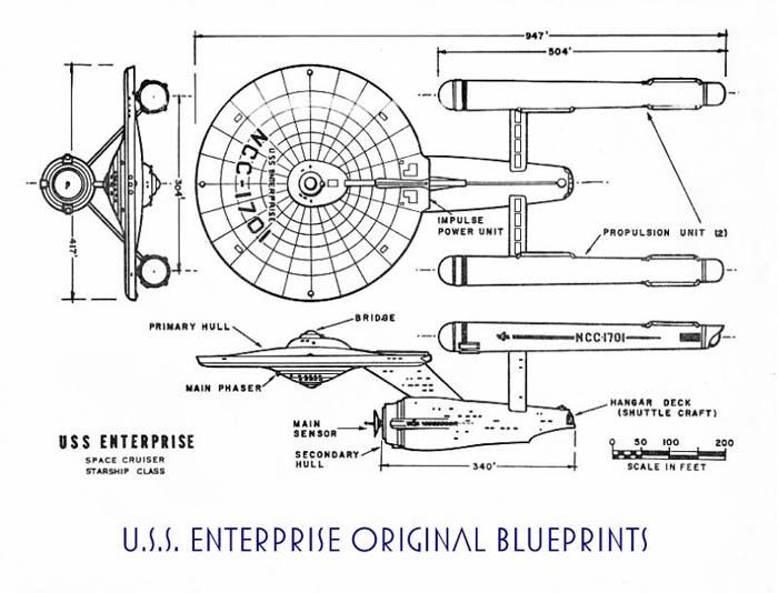 Чертеж корабля USS Enterprise 1966 года: https://www.cygnus-x1.net/links/lcars/uss-enterprise-space-cruiser.php