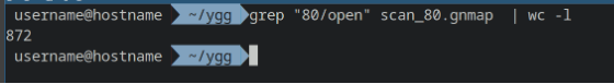 Извлекаем строку "80/open" из результатов работы nmap