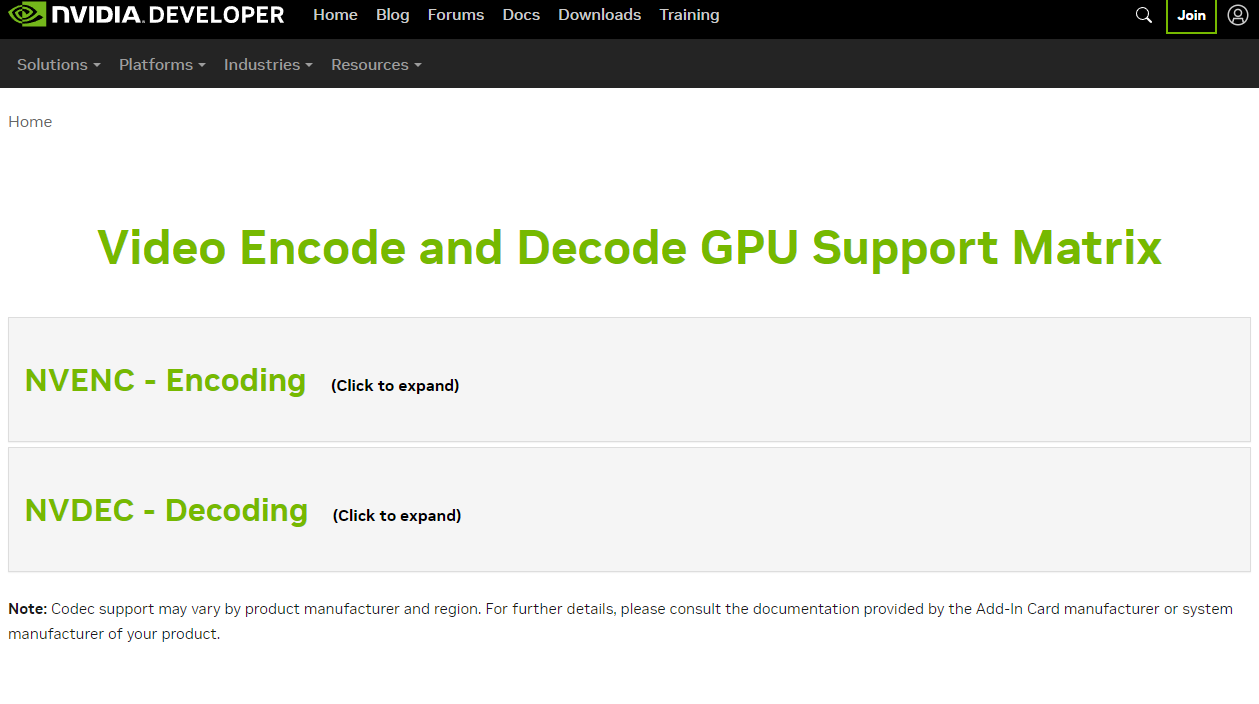 Video Encode and Decode GPU Support Matrix