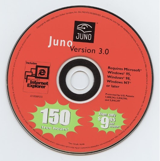 Почтовый клиент Juno c 150 бесплатными часами доступа в Сеть. Источник: archive.org