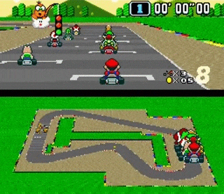 Mode 7 в игре Super Mario Kart