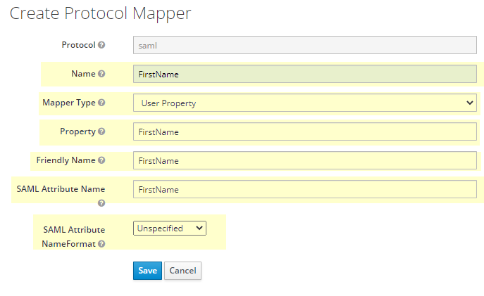 Настройка SAML-mapper'а для имени пользователя
