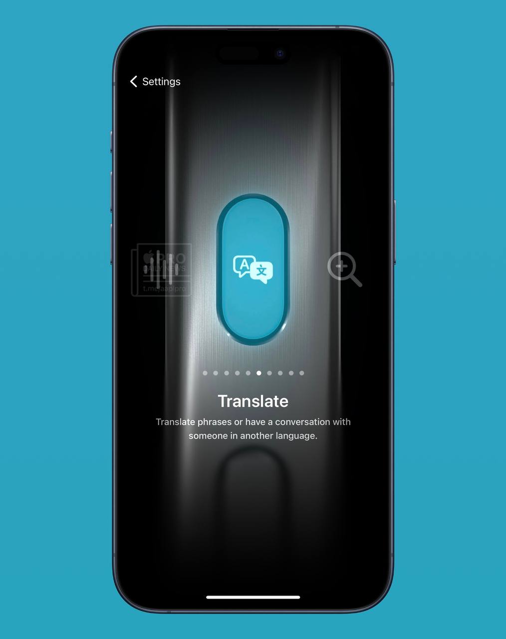 На iPhone 15 Pro у Кнопки Действия  добавилась возможность назначить на неё системный Переводчик