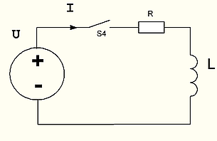 рис 17. Подключение катушки индуктивности к генератору напряжения с учетом внутреннего сопротивления. 
