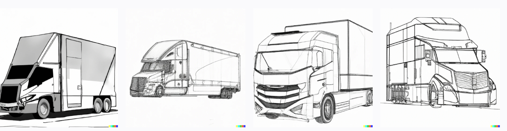 Transpoter vehicle self-driving no cabin lorry, sketch design