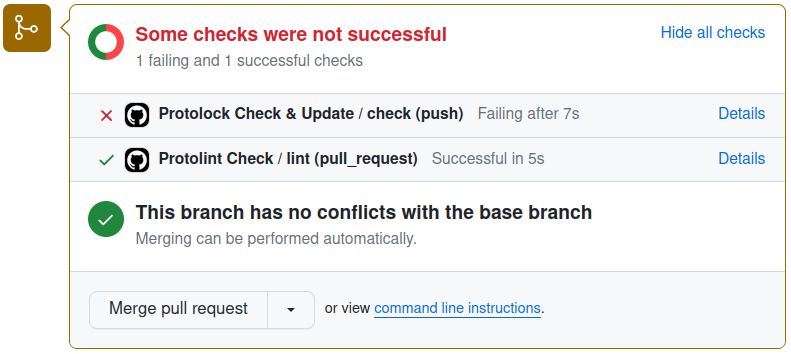 Workflow Protolock Check & Update завершился с ошибкой