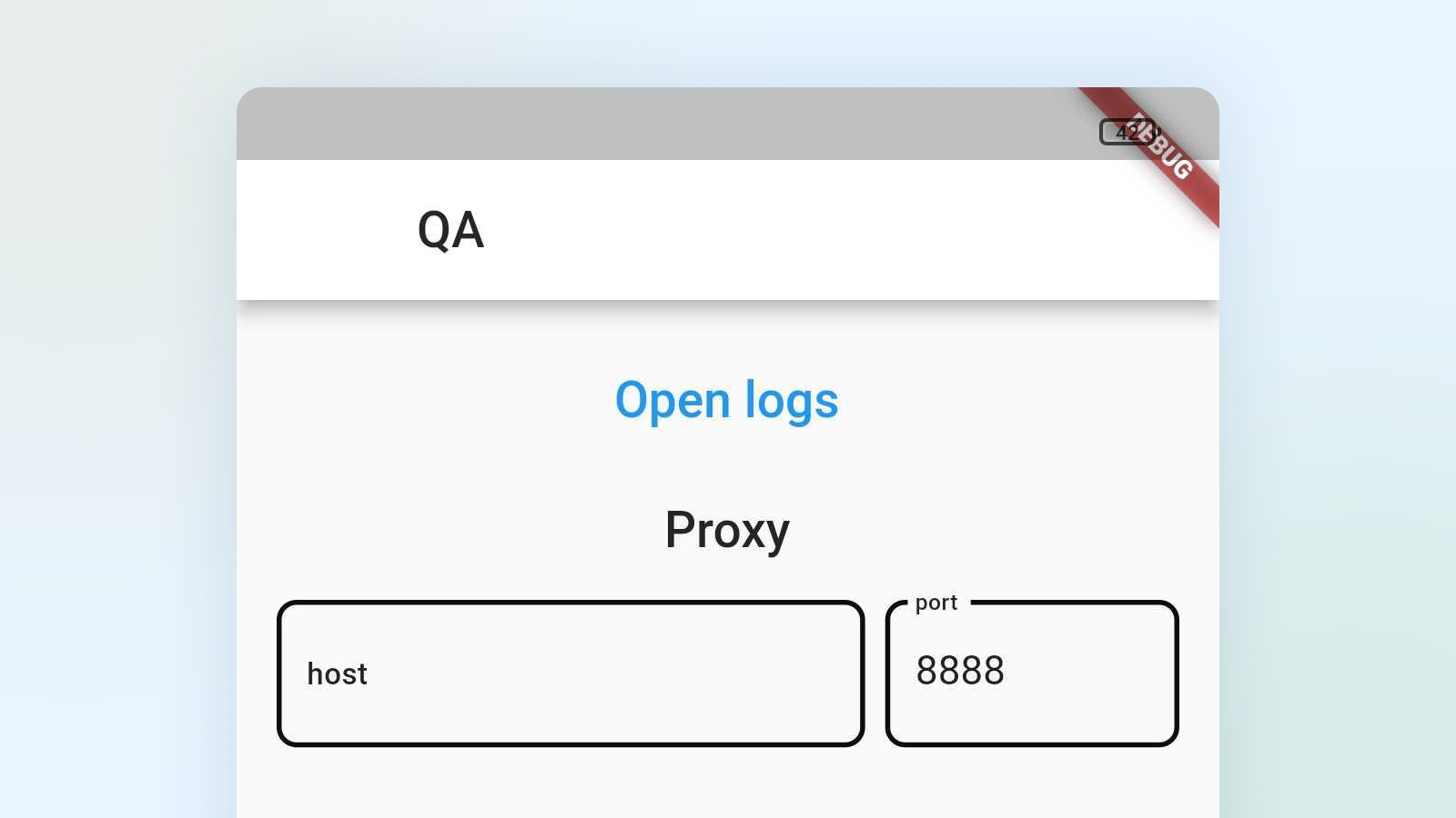 QA-экран: настройки Proxy