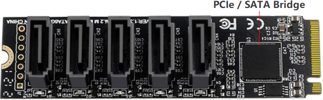 Плата 5-портового PCIe / SATA контроллера на M.2 
