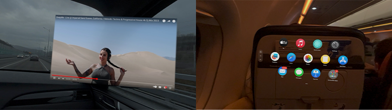 Travel Mode: слева — при поезде в машине, справа — во время перелёта в самолёте