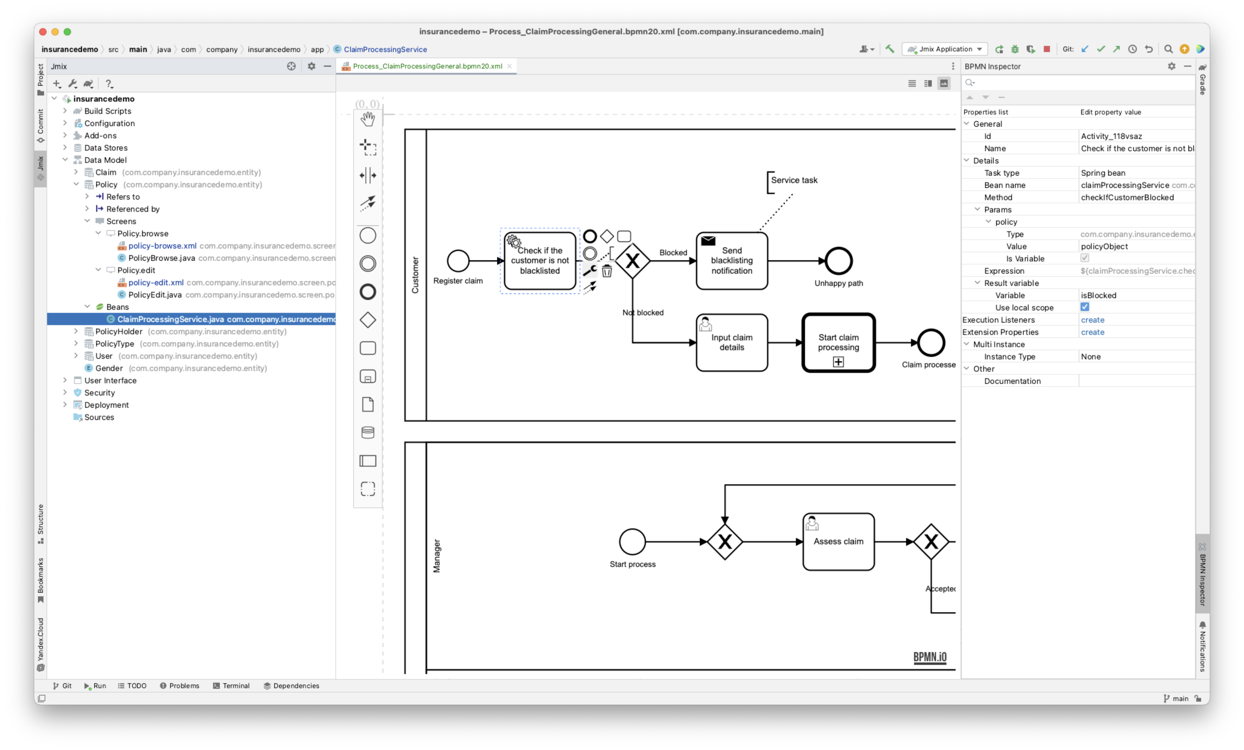 Плагин для IntelliJ IDEA Jmix Studio с встроенным BPMN конструктором