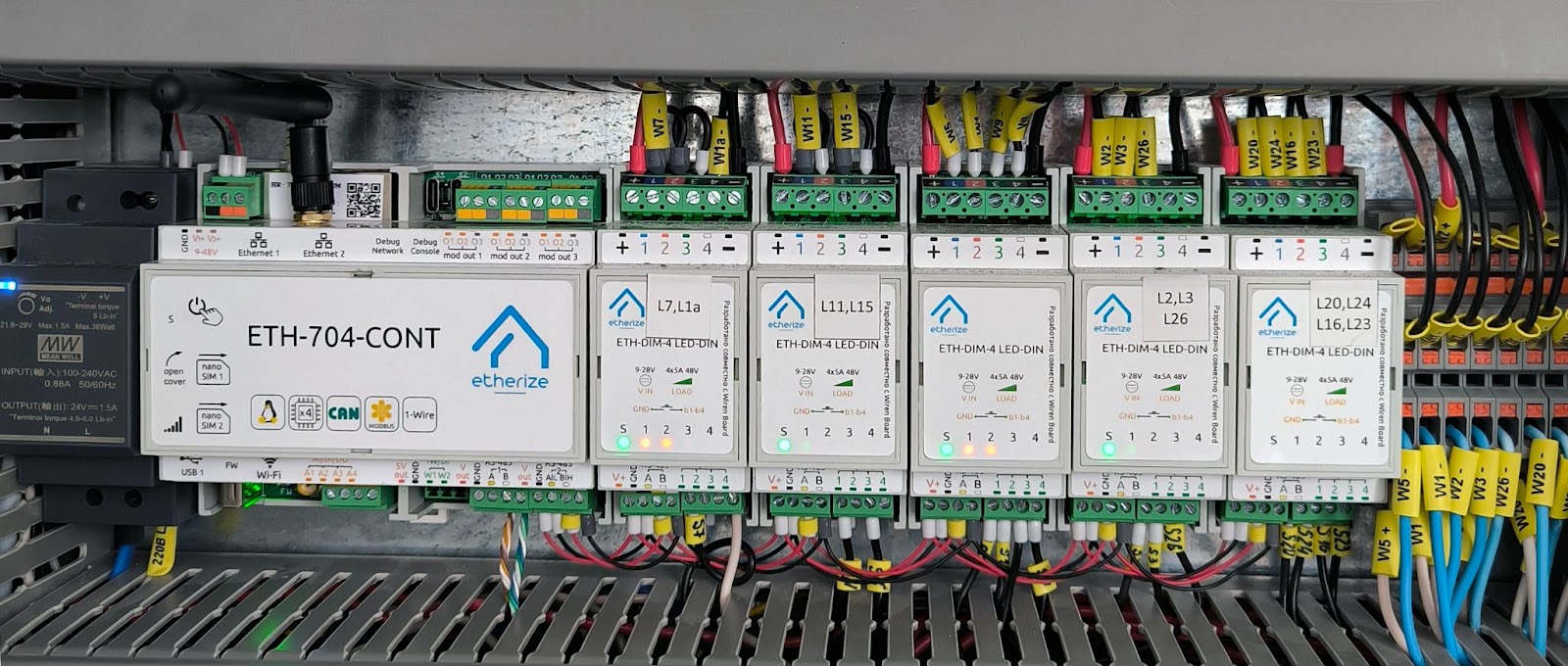 Контроллер Wiren Board и модули диммирования, брендированные интегратором Etherize  