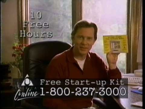 Ранняя реклама America Online (AOL), одного из первых интернет-шлюзов. AOL рассылала миллионам людей компакт-диски со своим программным обеспечением и 10 бесплатными часами его использования.
