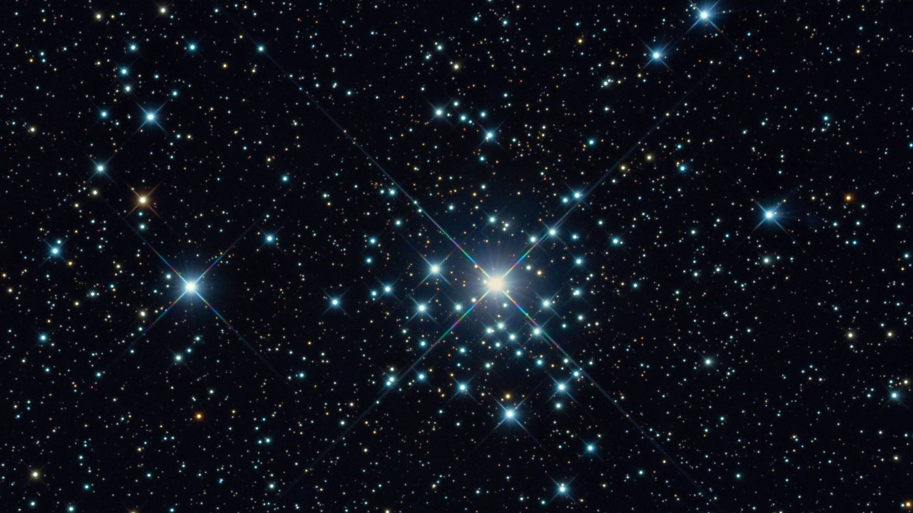 Рассеянное звездное скопление NGC 2362 в созвездии Большого пса  
