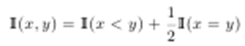 I() - функция, возвращающая 1 при выполнения условия в скобках, и 0 – при невыполнении