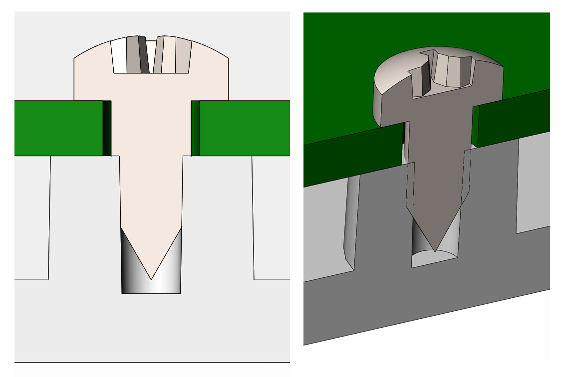 Соединения деталей щелевым замком. Способы соединения деталей из пластика. Соединитель через винт. Соединение деталей изделия щелевым замком.